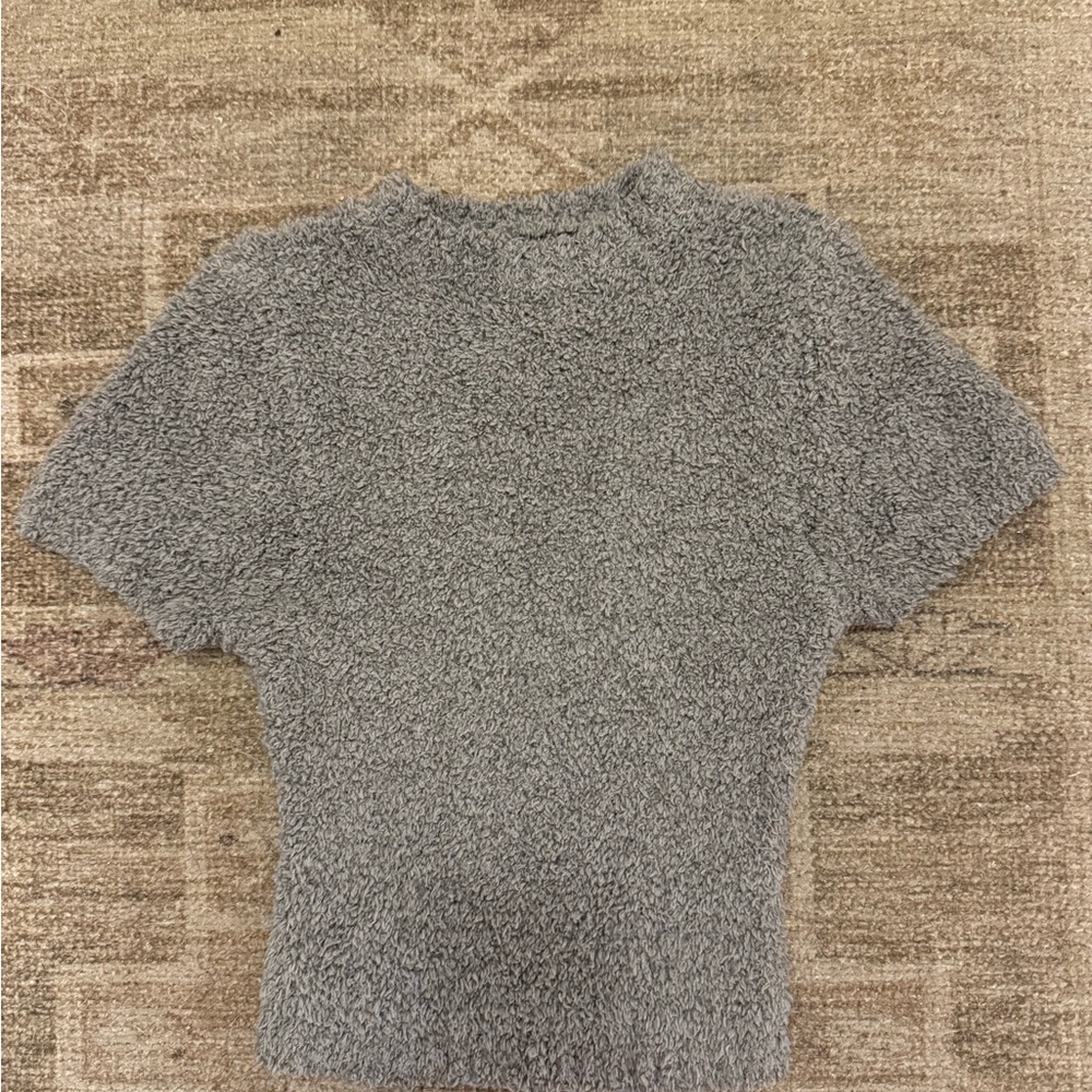 SKIMS Gray Textured Crop Top